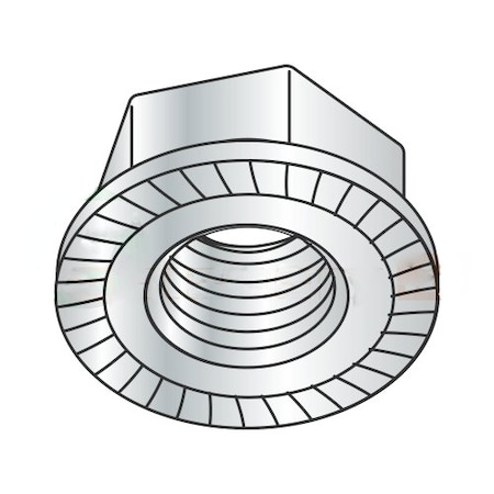 Newport Fasteners Serrated Lock Nut, M12-1.75, Steel, Class 8, Zinc Plated, 500 PK 838339